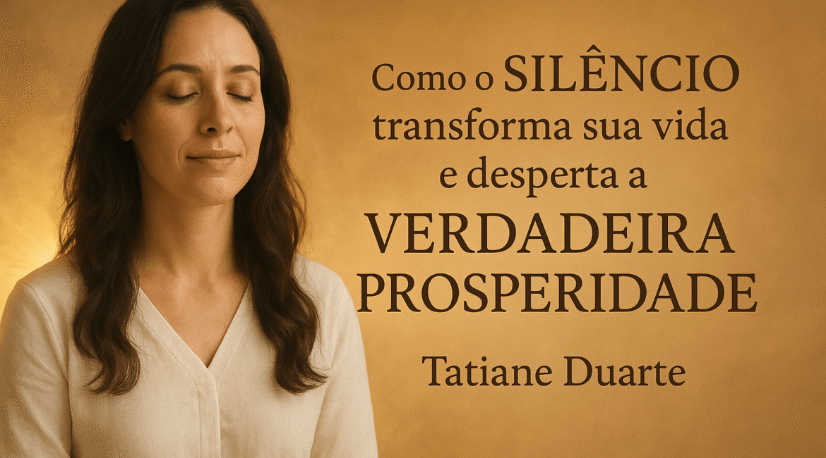 Descubra com Tatiane Duarte como o silêncio, o equilíbrio emocional e a conexão com o divino podem despertar sua verdadeira prosperidade. Leia e aprenda a viver com uma mentalidade próspera, sem esforço ou escassez. Clique para transformar sua realidade.