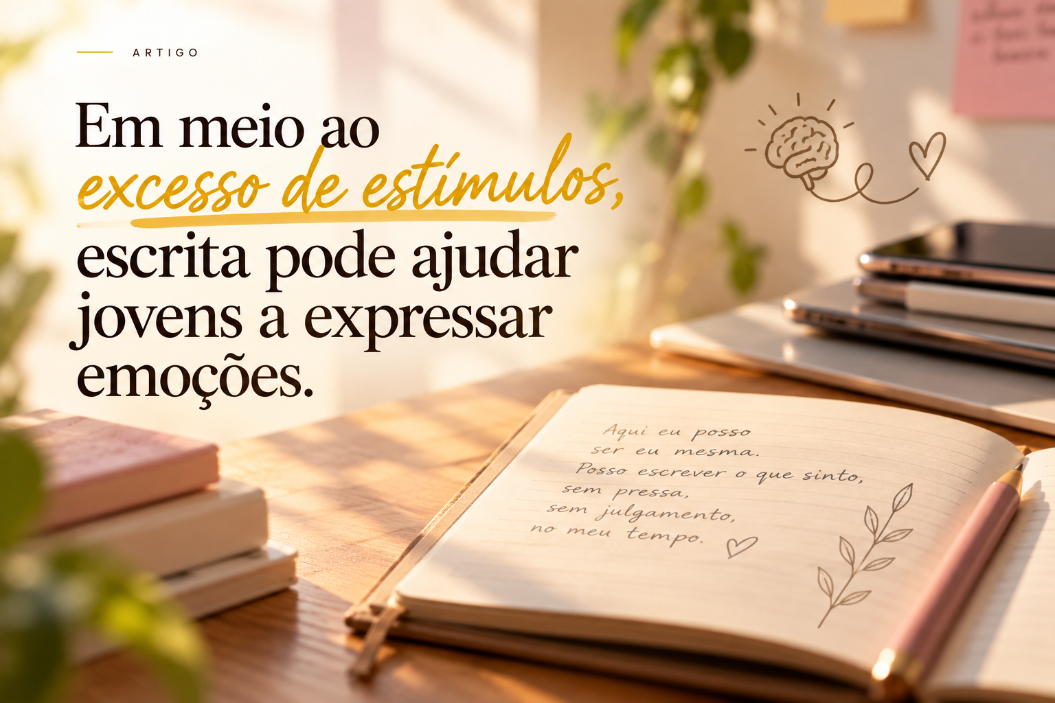 Em meio ao excesso de estímulos, escrita pode ajudar jovens a expressar emoções